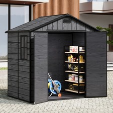 8x6 8x4 6x4.4ft Outdoor Garden Storage Shed Bike Tool Plastic House w/ Window UK