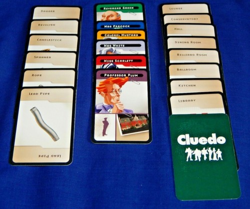 Cluedo cards spare - cards, pieces