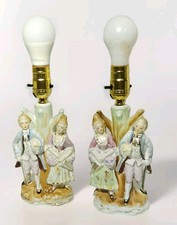 2 Vtg Boudoir Lamps Victorian