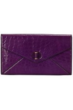 ALEXANDER MCQUEEN CROC EFFECT PATENT LEATHER CLUTCH