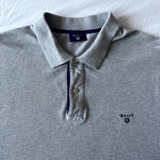 Mens GANT Polo Shirt Size XXL / 2XL in Grey Short Sleeve Collared