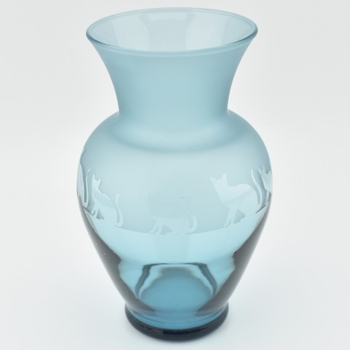 Blue glass frosted etched - blue,