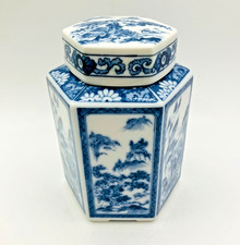 Vintage Hexagonal Blue Floral