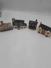 4x John Putnam Heritage Houses Miniature Ceramic Cottage Lot Vintage
