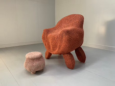 Jordyn Rachel Gardiner "Udder" Armchair & Stool - In Crochet Cotton Yarn