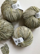 3x50g + 47g balls Rico Melange Lace cotton yarn knitting crochet olive mix 015