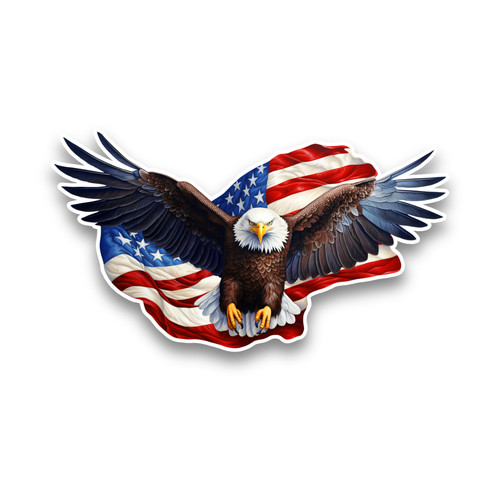 Flying bald eagle with - flying,