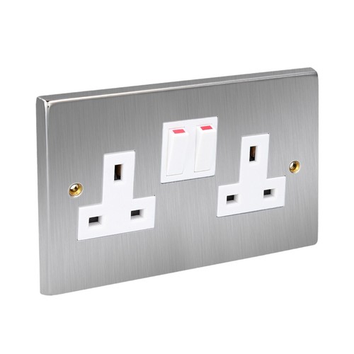 Satin chrome double switched - satin,
