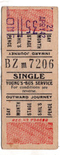 Bus ticket: Long Insert Setright: Young's Bus Service