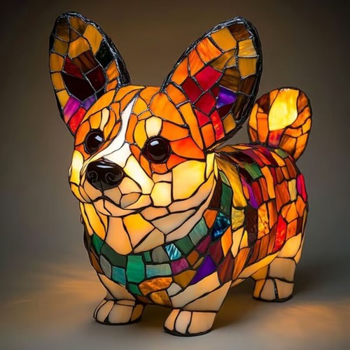 Resin dog led night light - dog,