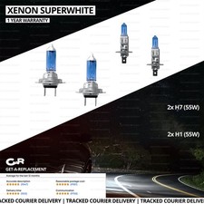 For Vauxhall Vectra C 2002-08 Low High Beam Xenon H7 H1 Headlight Bulbs Set Lamp