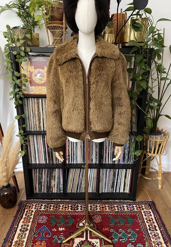 Vintage 1970s brown faux - vintage, fur