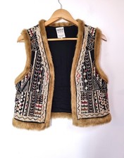 Zara Gilet Size M Black Brown
