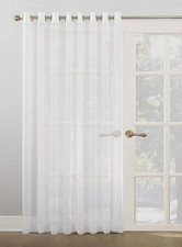 Voile super wide metallic ring top Curtain 1 Panel Pure White, 118" wide X 90"