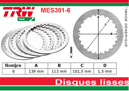Set smooth clutch discs - of,
