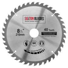 Saxton TCT Circular Saw Blade 210mm x 40T x 30 Mitre for Bosch Makita fits 216mm