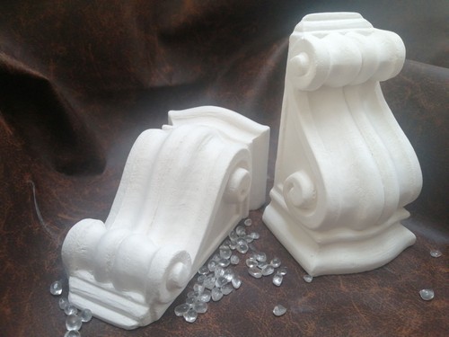Plaster scroll corbels - scroll, pair