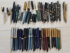 Vintage Fountain Pen Lot Mix Brands Parts Pieces Nib Body Pens