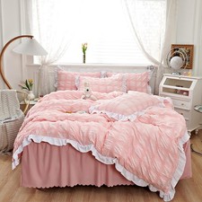 Pink Ruffle Duvet Cover Queen