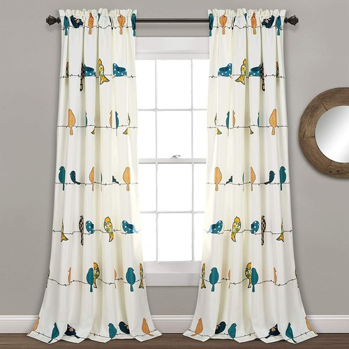 Set blue yellow birds - birds, line
