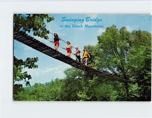 Postcard swinging bridge - postcard,