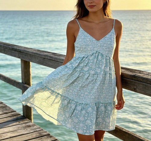 Maurices blue floral tiered - maurices,