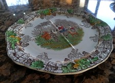 SPODE COPELAND SPODE'S BYRON SANDWICH PLATE IRONSTONE PLATTER IN BROWN AND WHITE