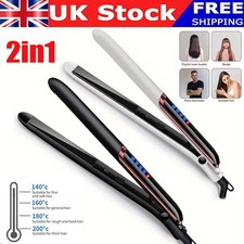 2in1 Hair Straighteners Ceramic Plates Straightener Curler Salon Hair Styler UK