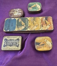 Collection of Vintage Gramophone Needle Tins Various Brands With Some Needles