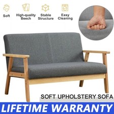 2 Seater Wooden Sofa Armchair