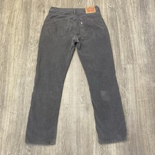 Levi’s 514 High Waist Corduroy Trousers Straight Leg Grey Cotton Ladies UK 12