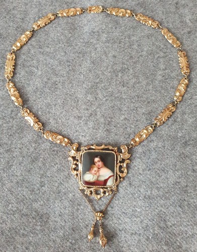 Biedermeier necklace gold 14 - necklace,,