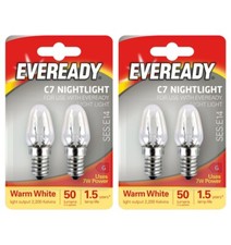 4x EVEREADY NIGHT LIGHT BULBS