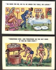 TWO PEDRO Risque Comic Postcards: Numbers 151 & 153. Very Rude! Free UK Postage