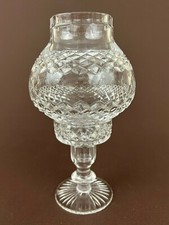 Tyrone Signed Criss Cut Crystal Hurricane Candle Holder Tea Light MONO 8 3/4''