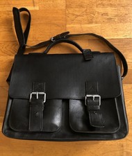 Ruitertassen Leather Satchel Professor Carry All Black Large Briefcase