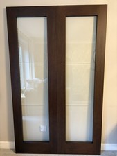 PAIR Of Internal Wenge Oak Finish French Doors Glazed 54” x 78” Brand New