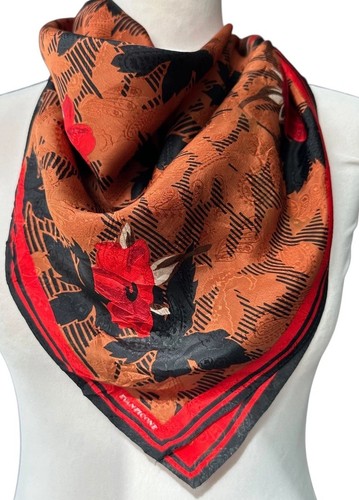 Vintage pure silk scarf large - silk,