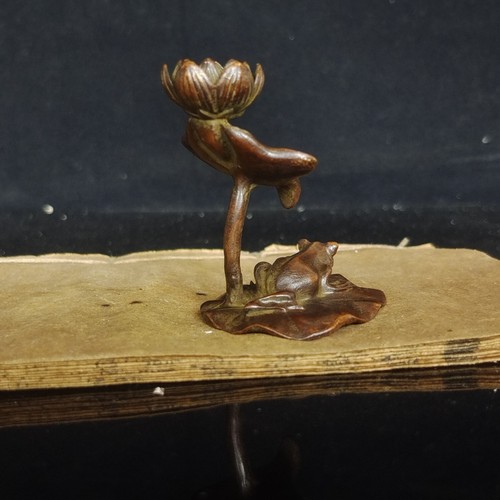 Antique frog lotus flower - lotus,