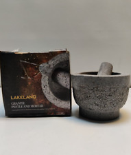 Lakeland Pestle and Mortar Set Granite Stone Spice & Herb Grey Natural - DAMAGED