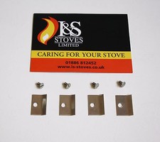 Stovax Stockton Mk 1 Glass Clips and Screws -Set of 4 - LARGE CLIP