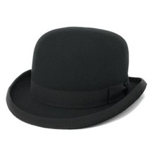 Black Traditional Bowler Hat, Quality Handmade Wool Felt Cotswold Country Hats