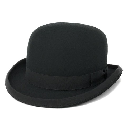 Black traditional bowler hat - black,