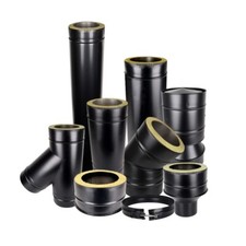 Twin wall flue pipe insulated - wall,
