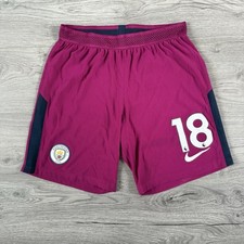 Manchester City 2017/18 Away Shorts Player Issue Nike Medium #18