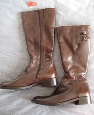 K by Clarks brown leather 'Mattea' two strap boots. Size 6.5E (wide fit). BNWT