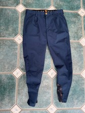 aubrion ladies jodphurs equerstrian trousers navy 30/32 vgc jodhpurs