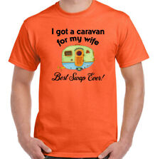 Caravan T-Shirt Mens Funny Caravanning Camping Awning Holiday Toeing For My Wife