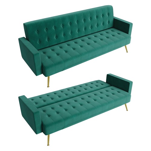 Seater green sofa bed - seater, luxury