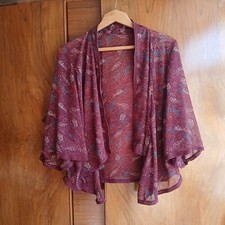 Burgundy Boho Floral Chiffon